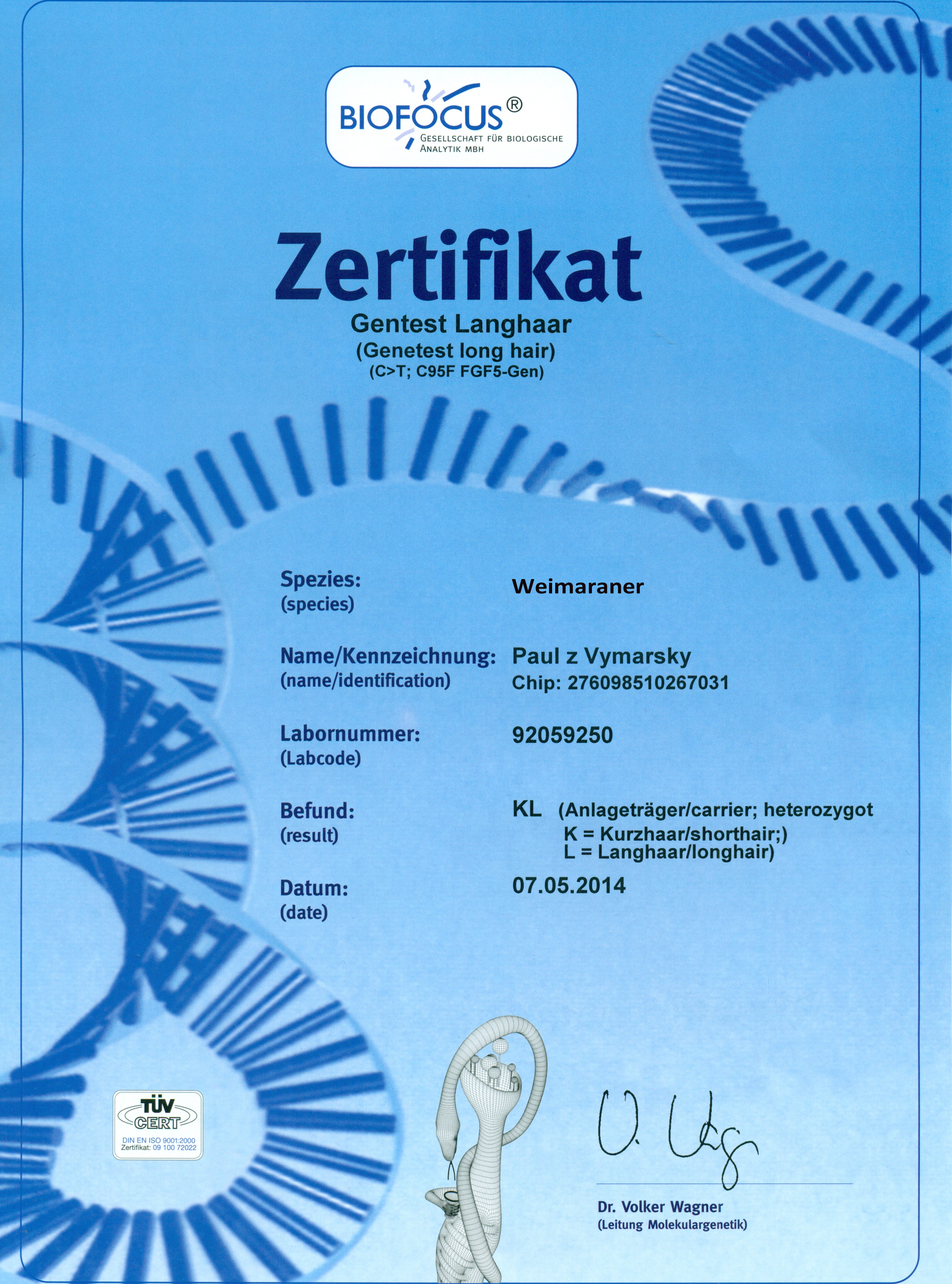 Gentest Haarl&auml;nge